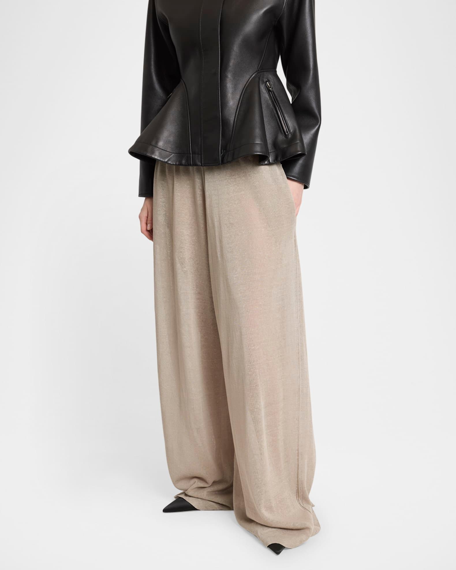 Flowy Silk Linen Knit Pants Product Image