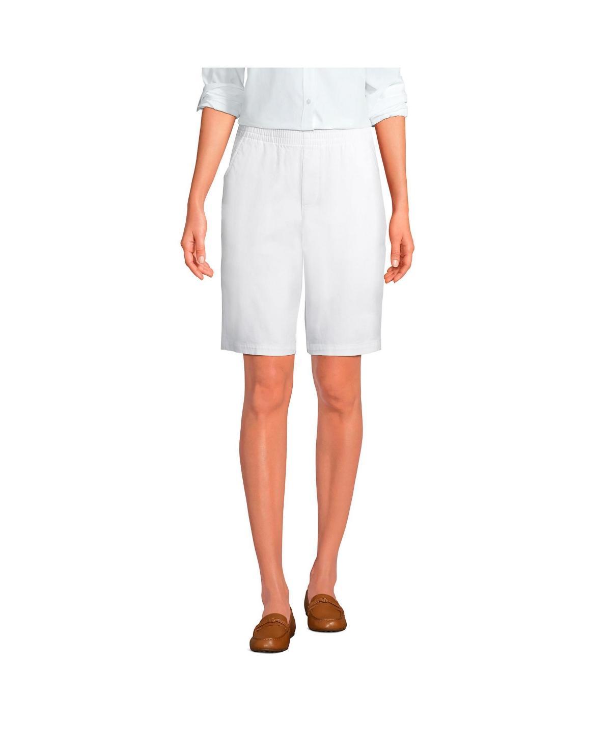 Women's Lands' End Pull-On Long Chino Bermuda Shorts, Size: 2, Evening  Chambray Product Image