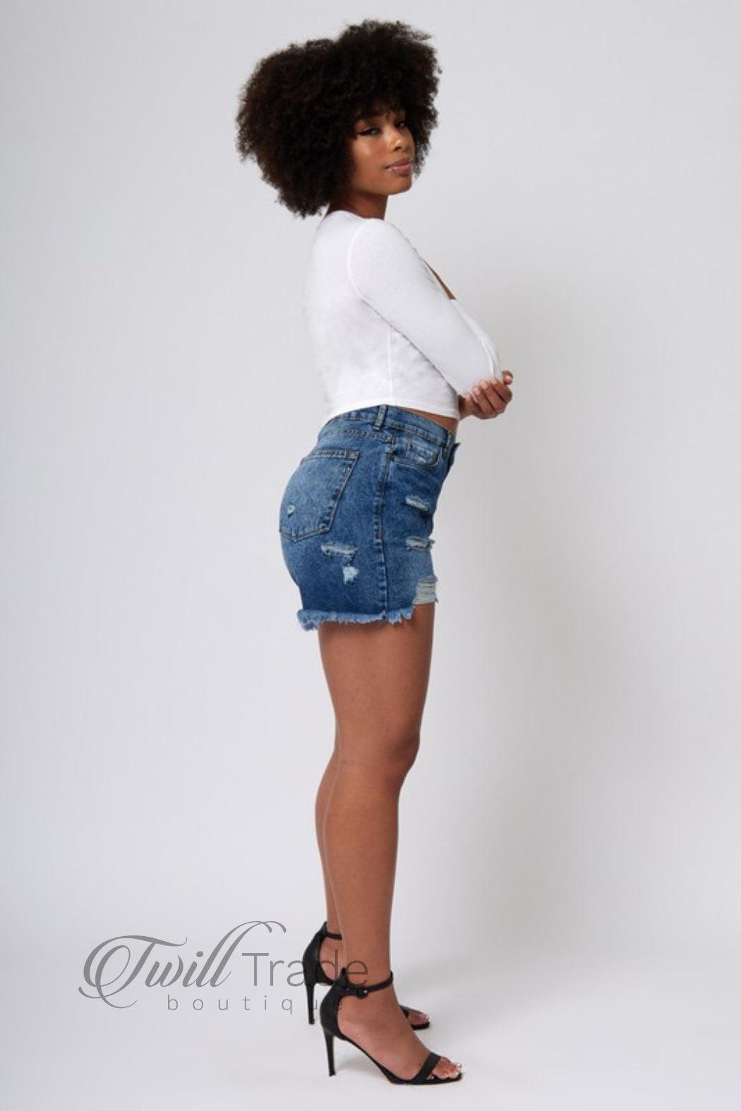 High Rise 90's Shorts Product Image
