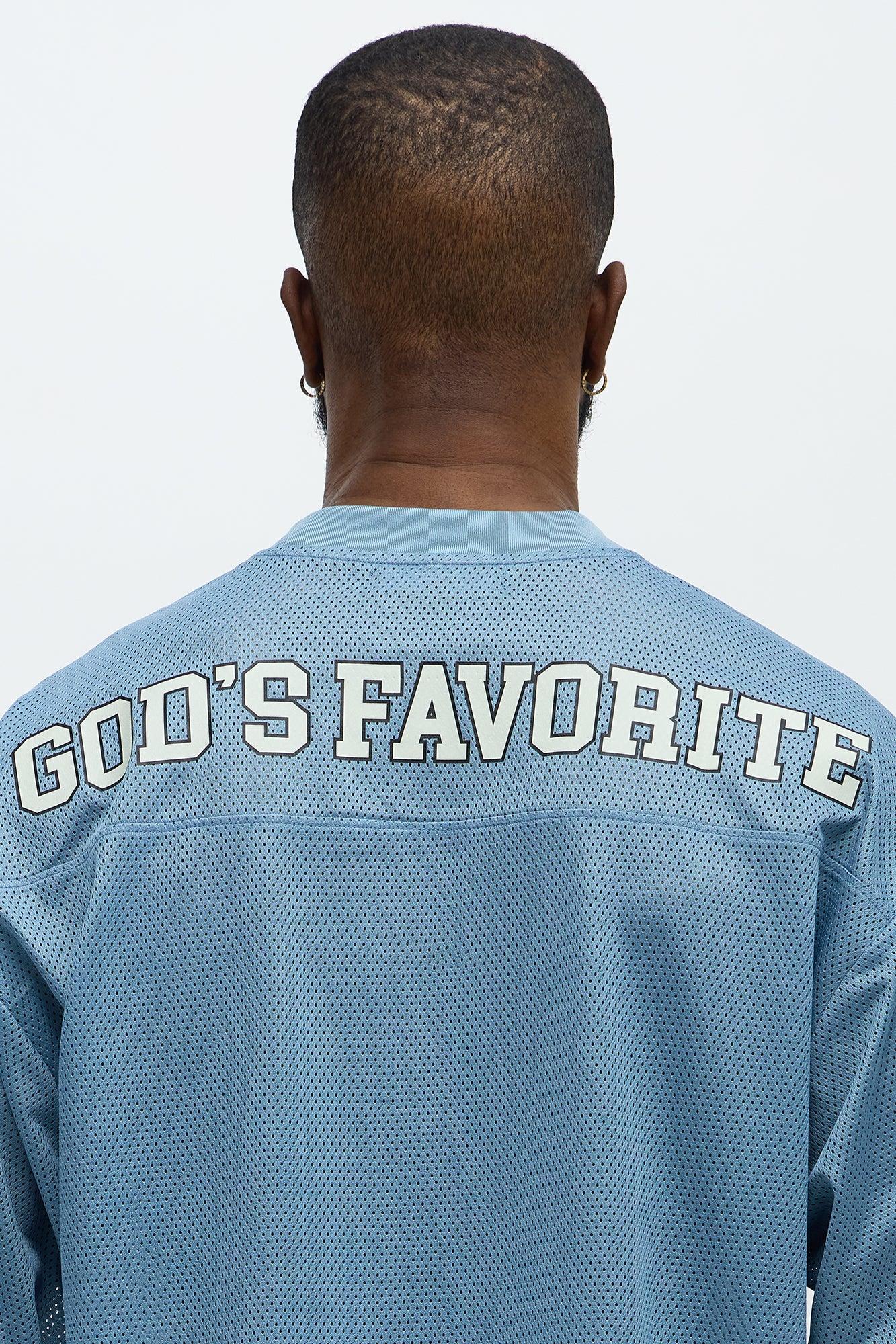 Boxy Gods Favorite Tshirt - Dusty Blue Product Image