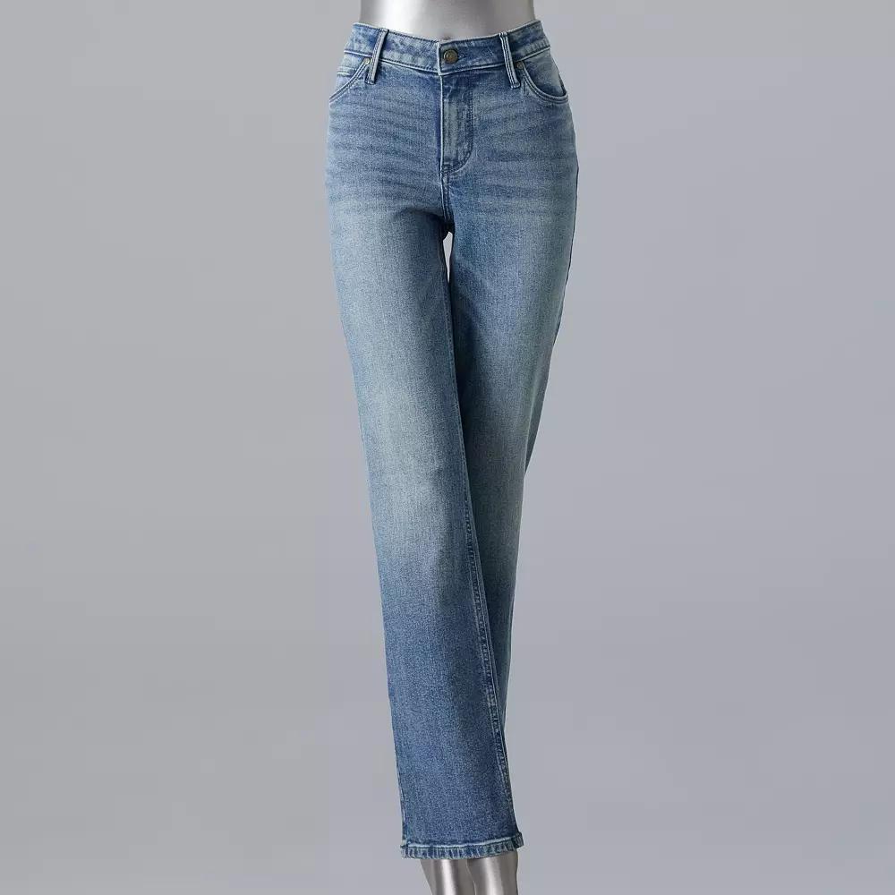 Women's Simply Vera Vera Wang Slim Straight Leg Jeans, Size: 0, Blue Product Image