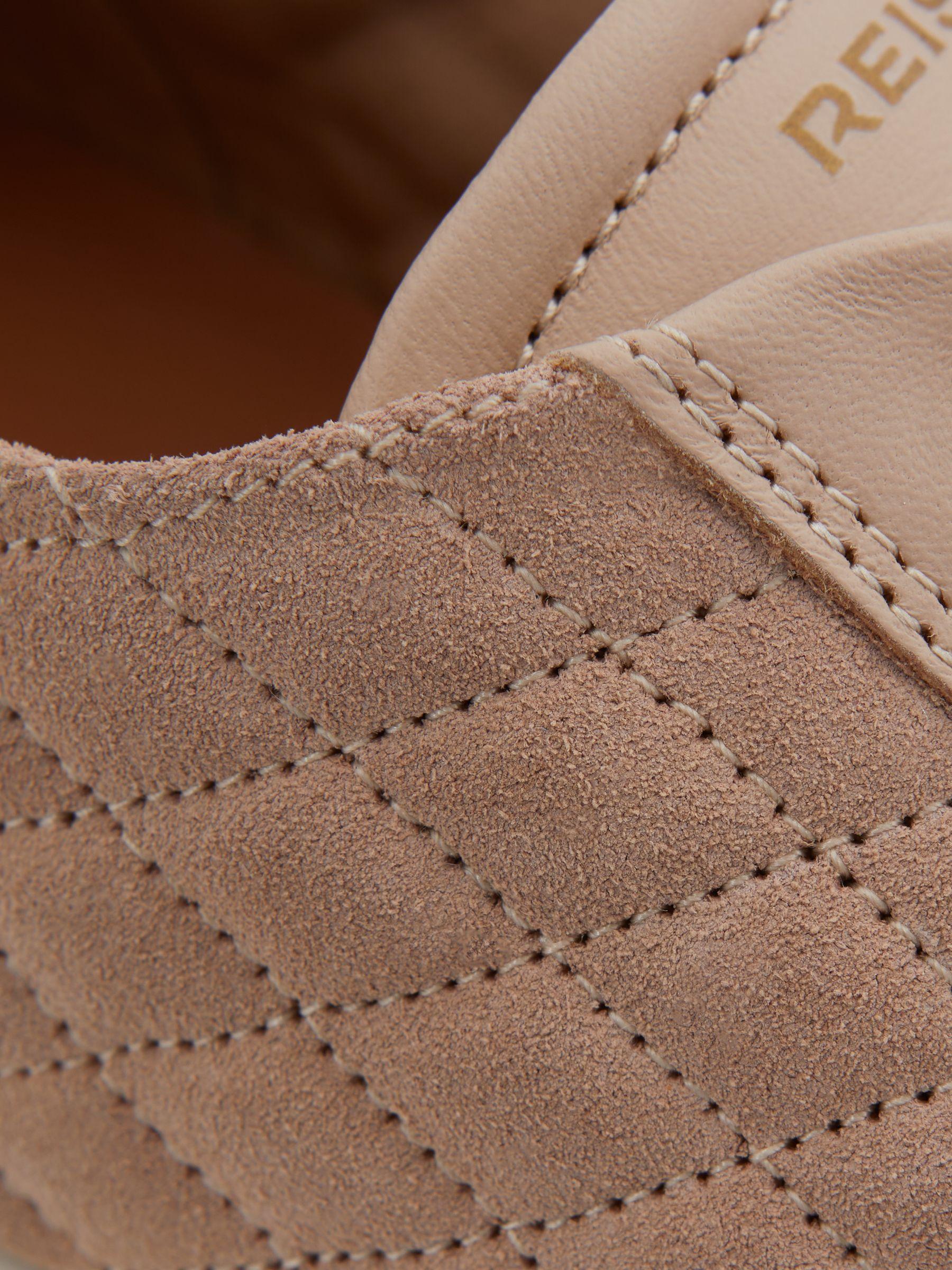 Leather Suede Lattice Trainers in Blush Product Image