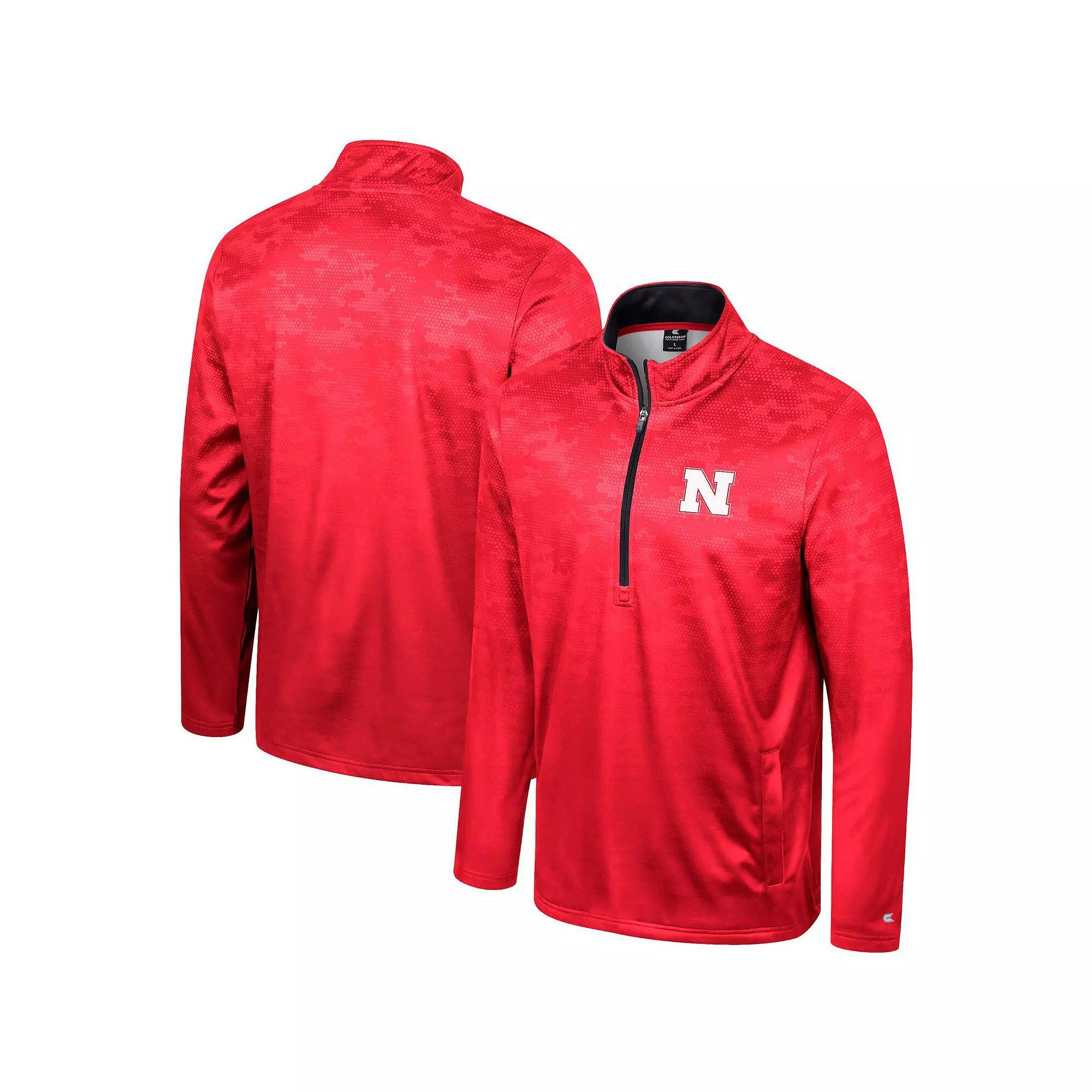 Mens Colosseum Scarlet Nebraska Huskers The Machine Half-Zip Jacket Product Image