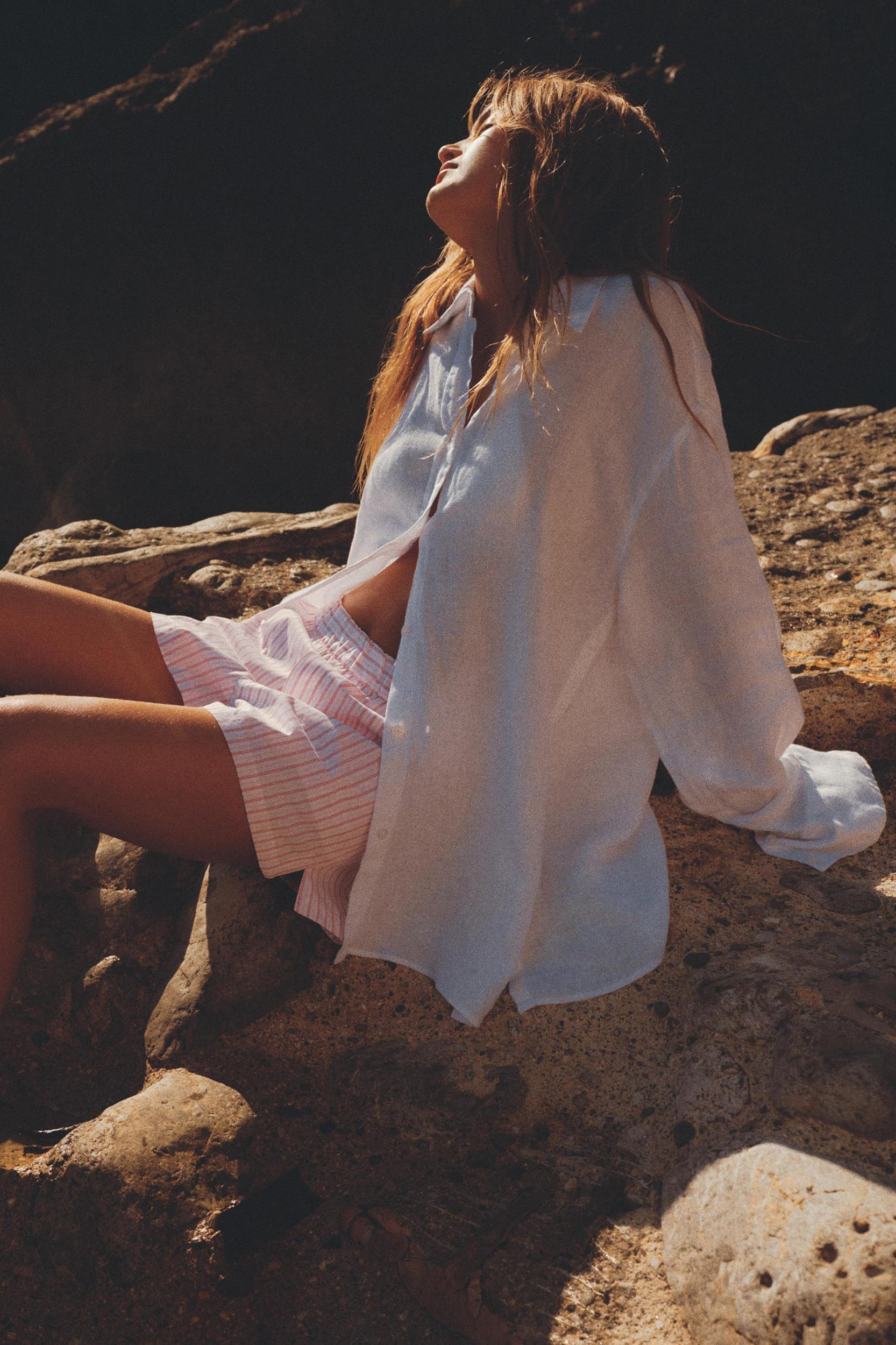 STRIPED PAJAMA SHORTS Product Image