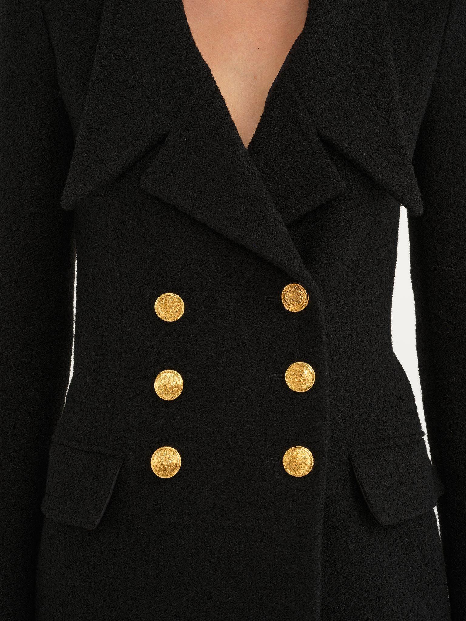 Double-breasted cardigan jacket in micro bouclette wool Product Image