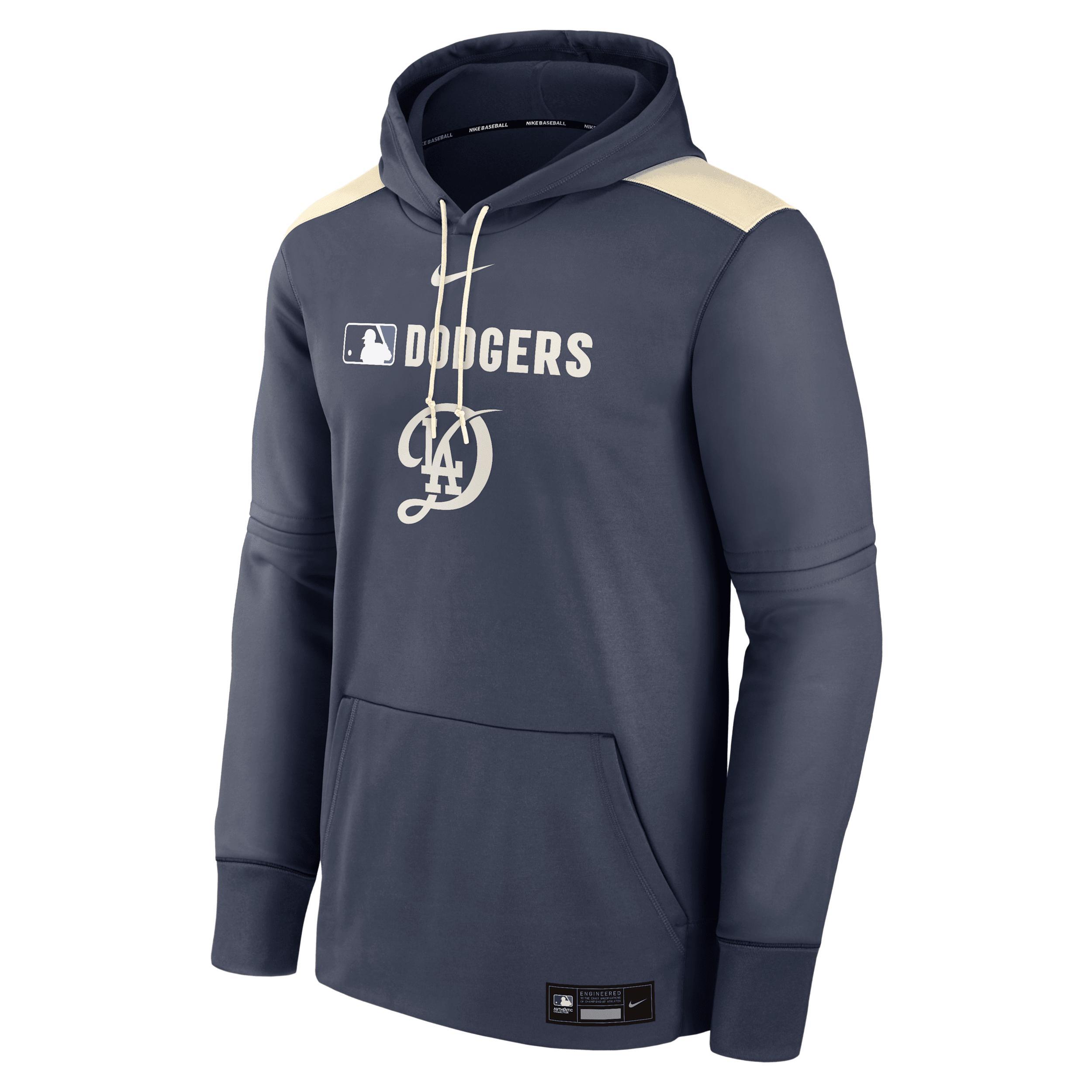 Men's Los Angeles Dodgers Authentic Collection City Connect Nike Therma MLB Pullover Hoodie Product Image
