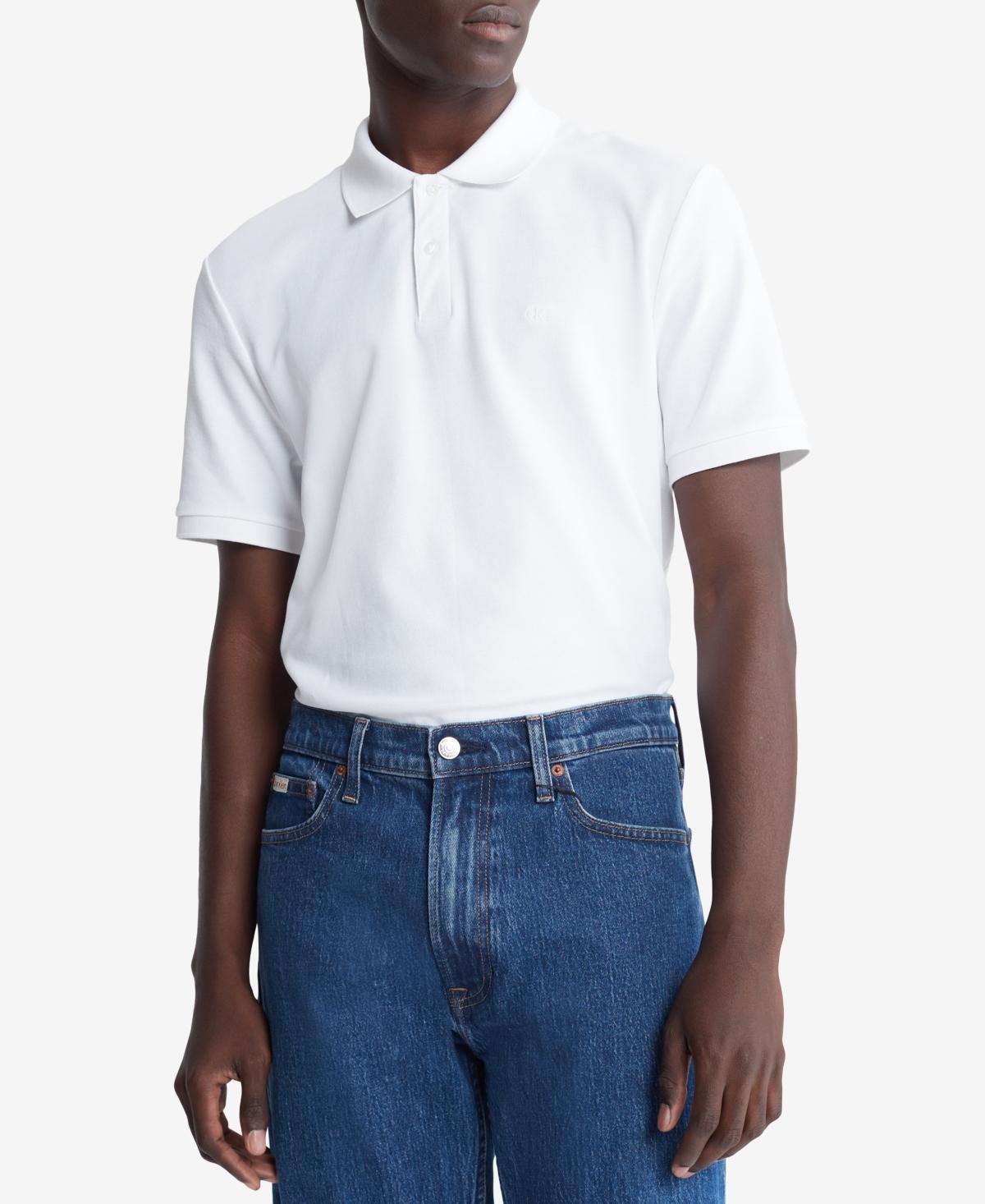Calvin Klein Mens Refined Pique Polo Shirt - Black - XXL Product Image