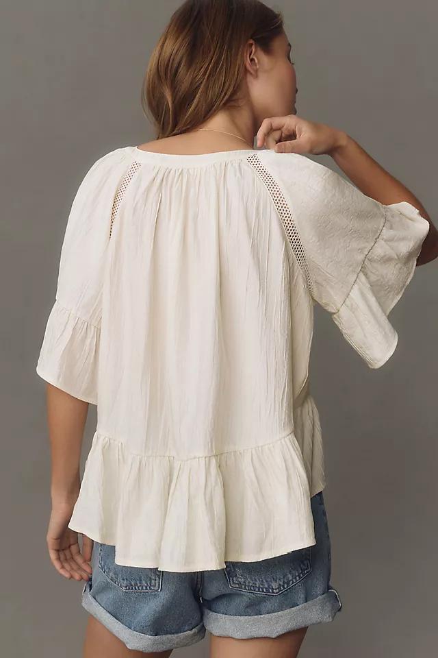 By Anthropologie Short-Sleeve Peplum Swing Top Product Image
