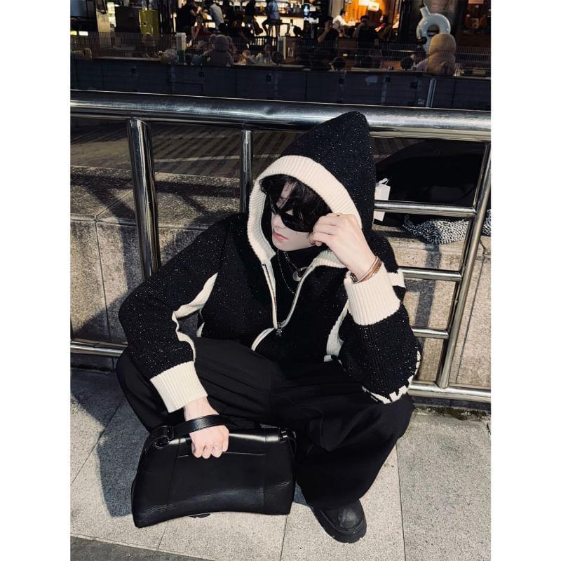 Two Tone Zip Hoodie Product Image