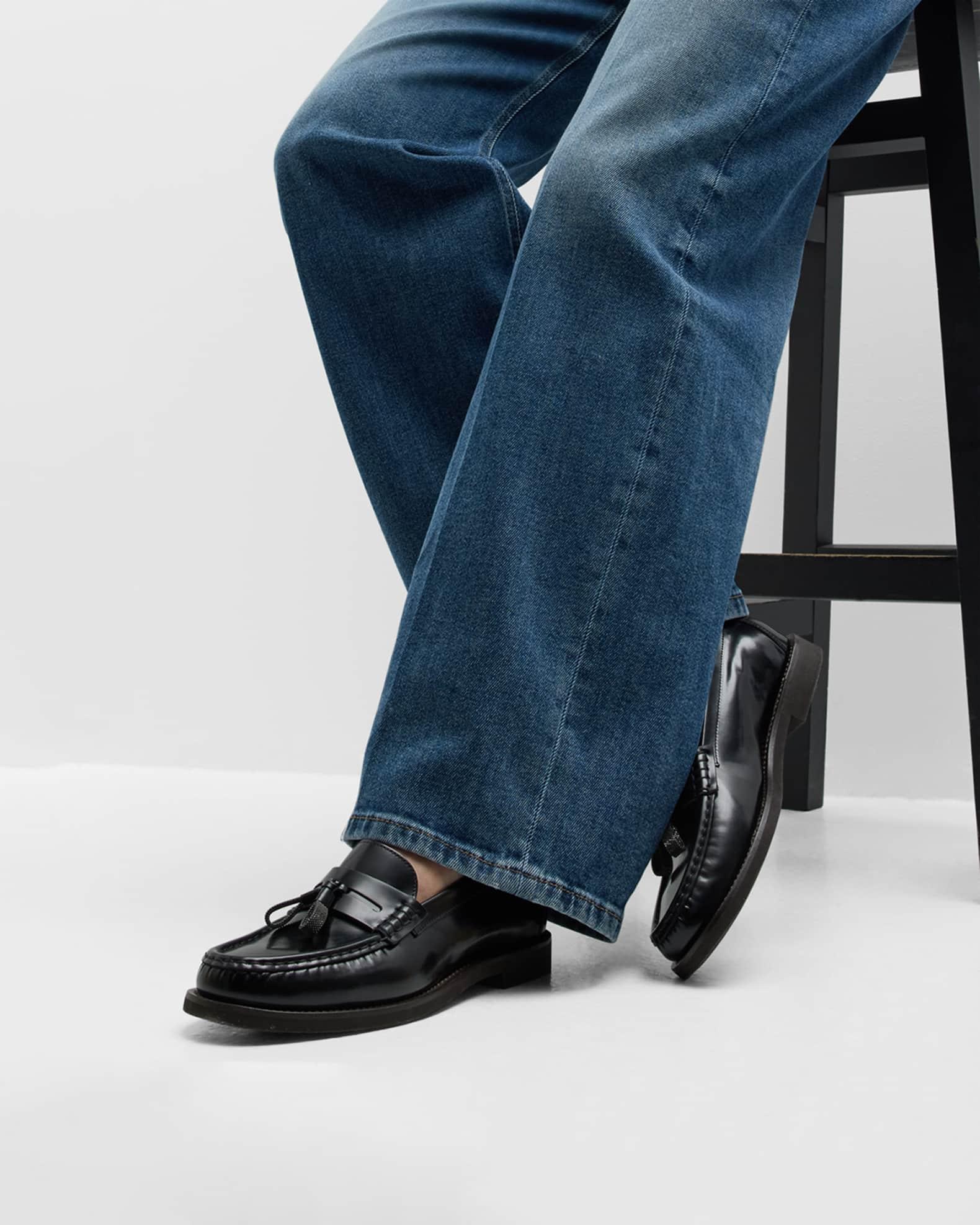 Leather Monili Tassel Penny Loafers  Product Image