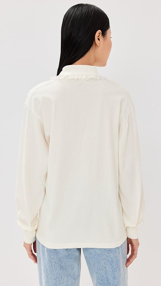 Tanner Fletcher Cletus Lace Trim Long Sleeve Polo | Shopbop Product Image