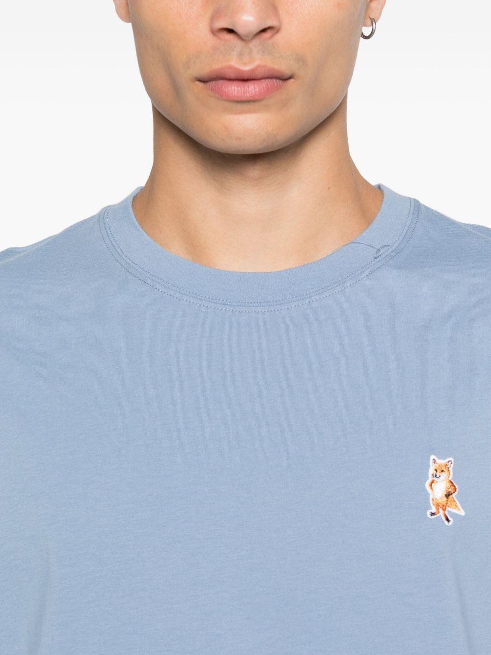 Standing Fox-embroidered cotton T-shirt Product Image