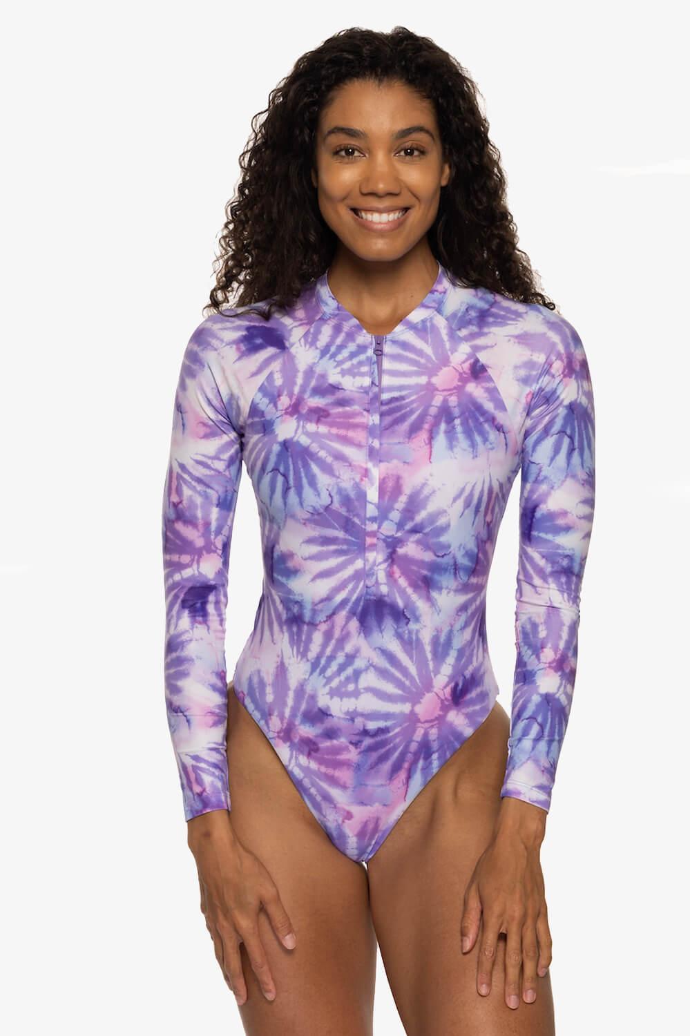 Paloma Long Sleeve Zip-Up Surf One Piece Product Image