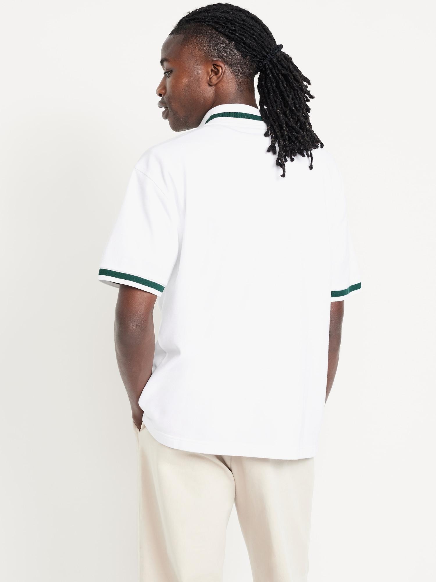 Mock-Neck Pique Quarter Zip Product Image