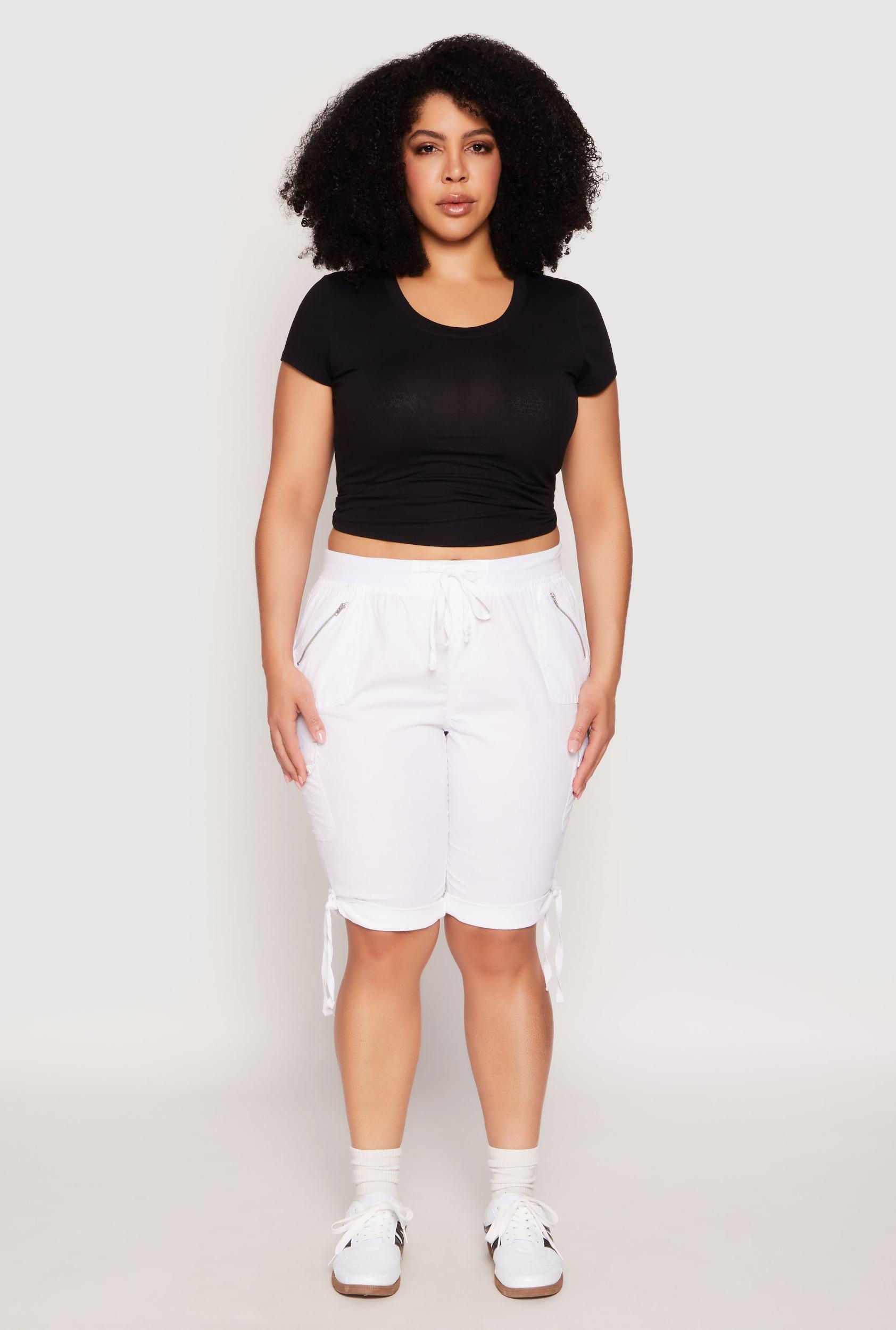 Womens Plus Size Zip Pocket Bermuda Shorts Product Image