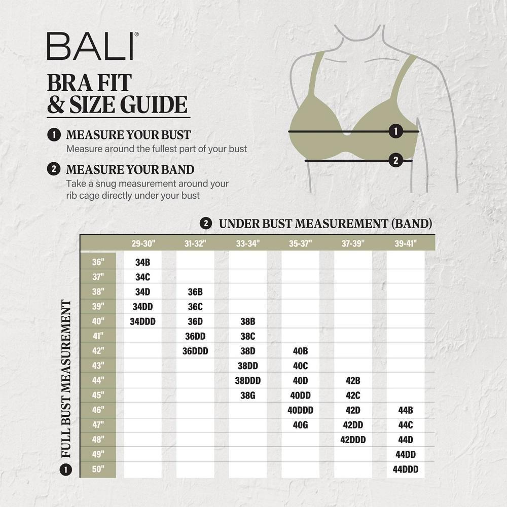 Beauty by Bali Womens Foam Wirefree Bra B540 - White Dot 36B: Light Lift Push Up, Full Coverage, Adjustable Straps, Back Slimming Product Image