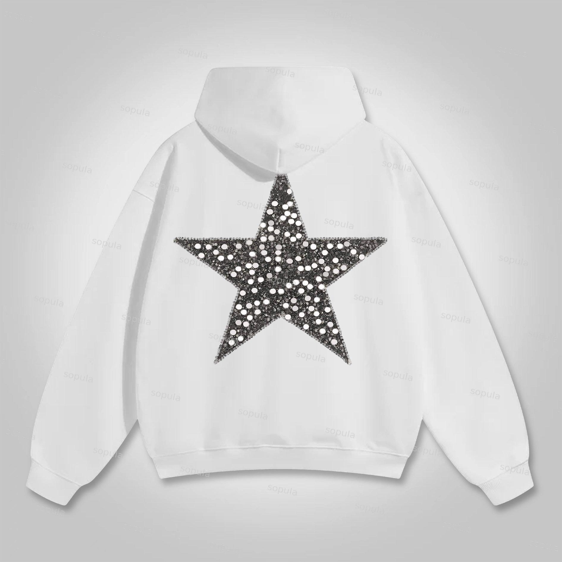 Sopula Flame Letter Cool Boy Graphic Cotton Pocket Hoodie Product Image