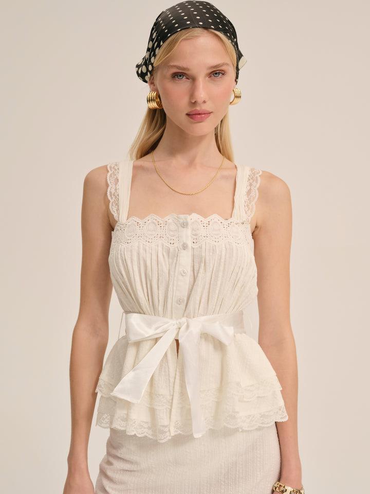 Sweet Summer Midi Skirt — White Product Image