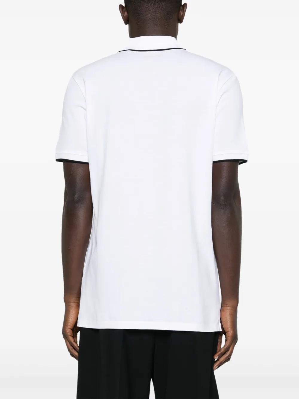 HUGO BOSS Logo-appliqué Polo Shirt In White Black Product Image