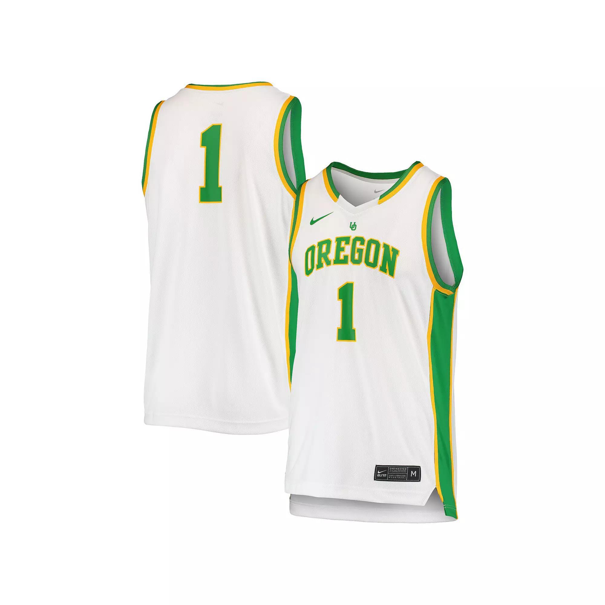 Unisex Nike #1 White Oregon Ducks Women's Basketball Throwback Replica Jersey, Size: Large Product Image