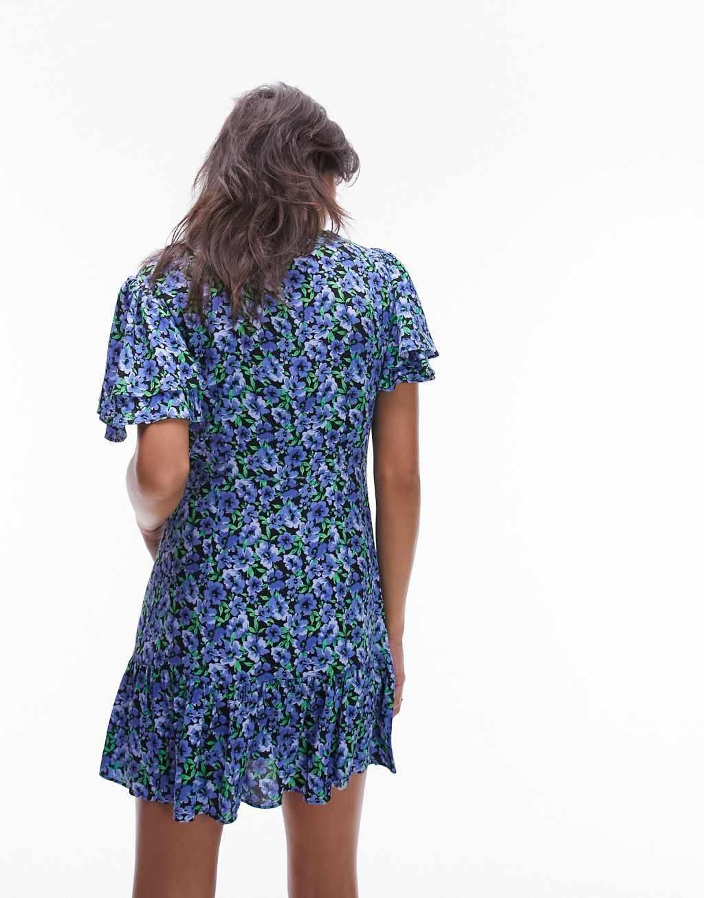 Topshop Bella tea dress with angel sleeve Product Image