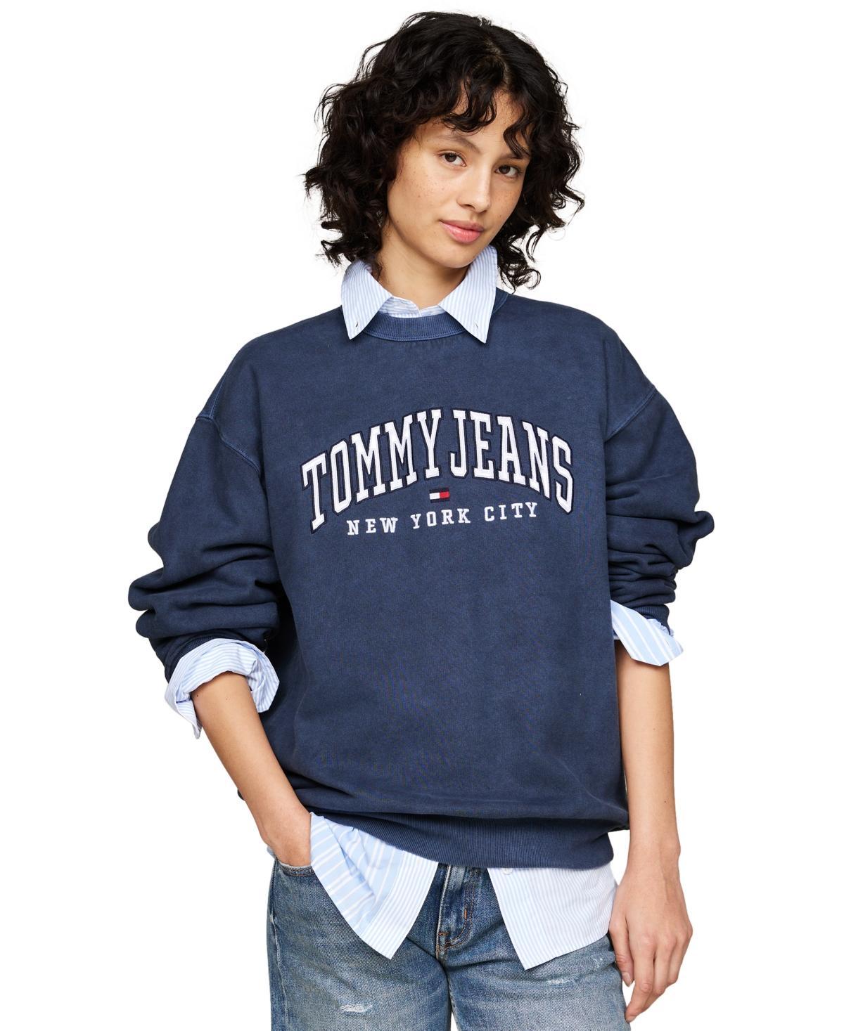 Tommy Jeans Womens Varsity Crew Neck Relaxed Sweatshirt Product Image