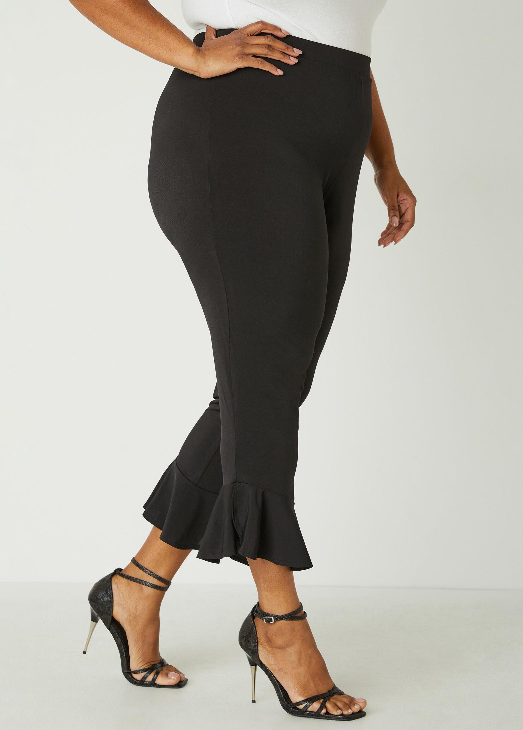 Ruffle Trimmed High Waist Leggings Product Image