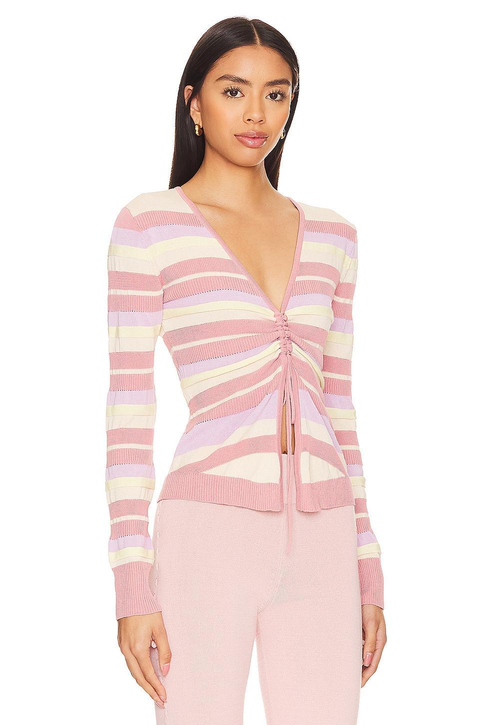 Lovers and Friends Kit Striped Sweater in Pink & Lilac Multi Product Image