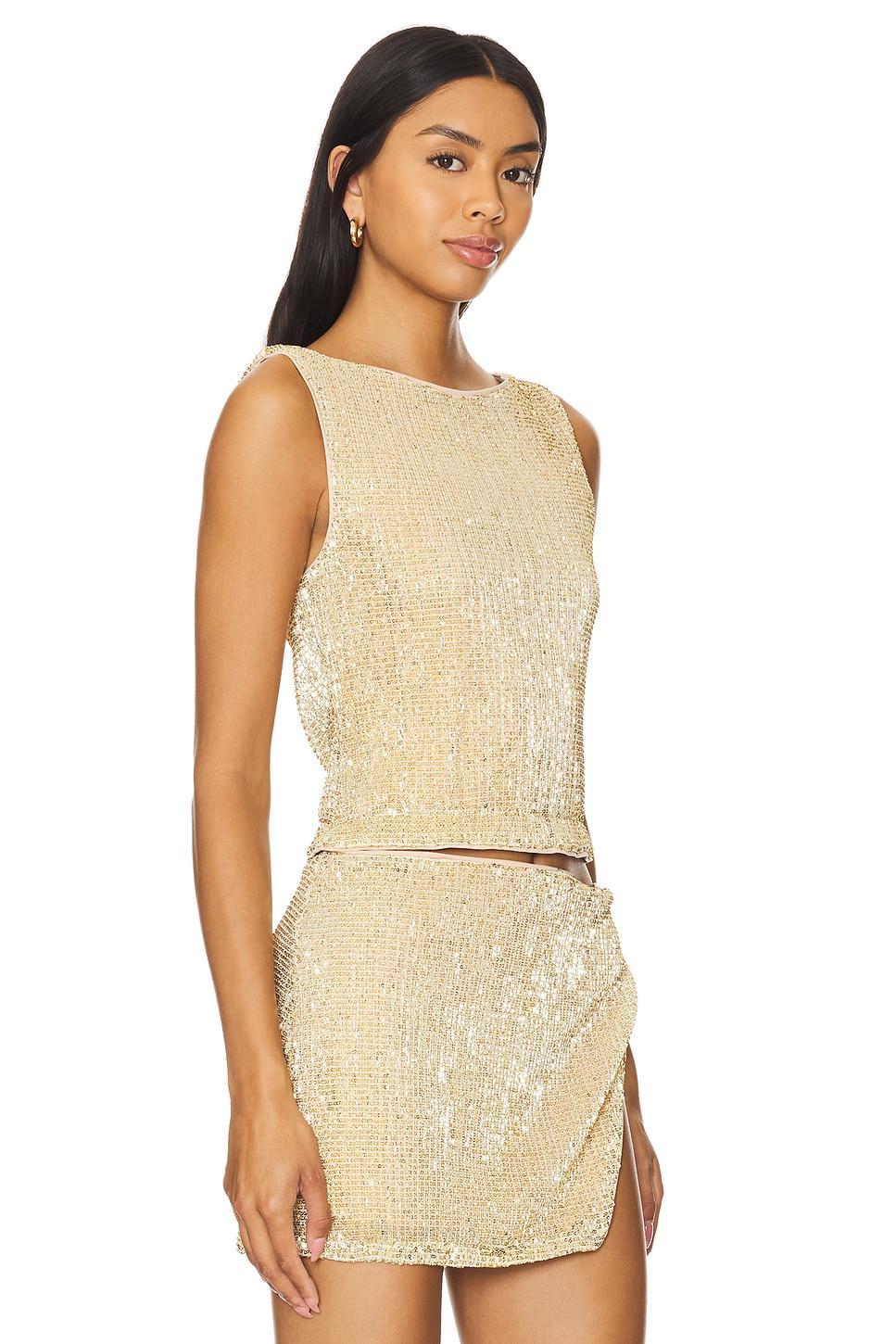 Lovers and Friends Selma Top in Gold Product Image