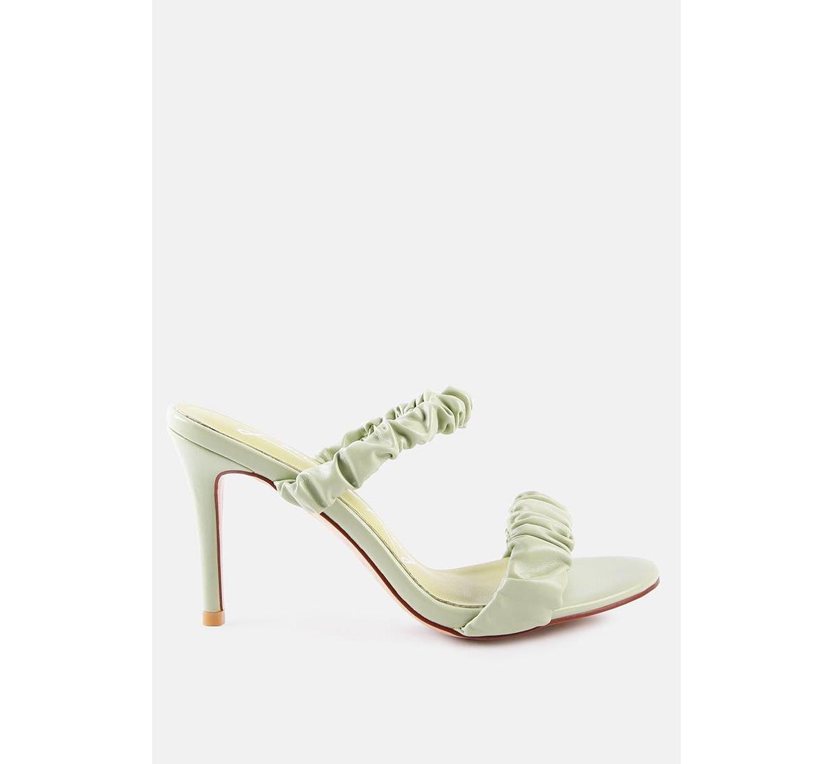London Rag Gathered Around Slip-On Women's Heeled Sandals, Size: 6, White Product Image