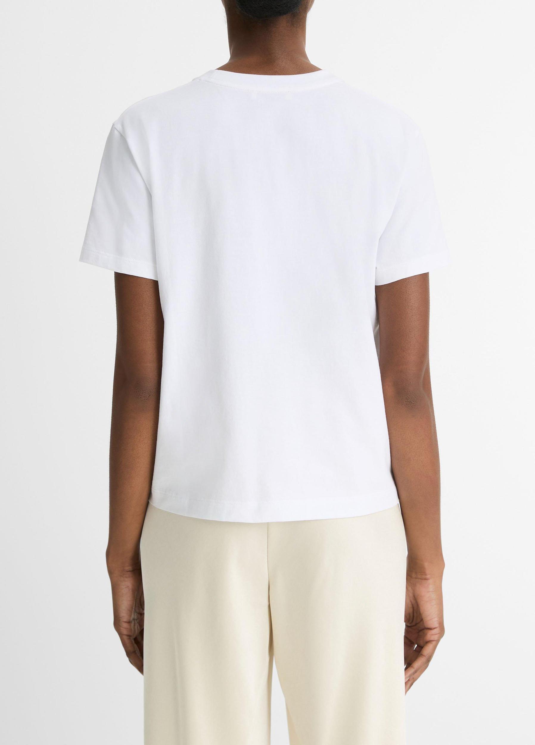 Womens Pima Cotton Crew Neck T-Shirt, Optic White, Size XS Vince Product Image