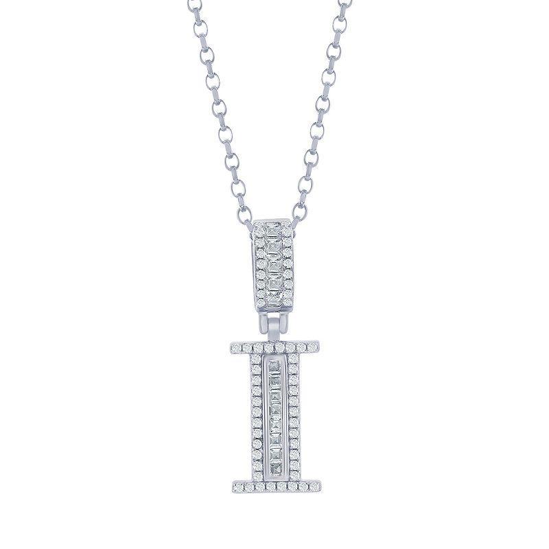 Argento Bella Sterling Silver Cubic Zirconia Initial Pendant Necklace, Women's, Size: 18", Sterling E Product Image