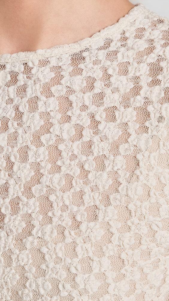 Vince Floral Smocked Crew Neck | Shopbop Product Image