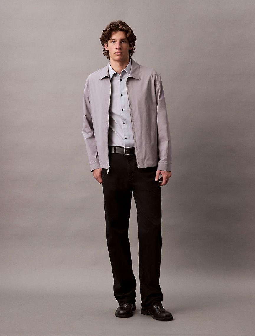 Calvin Klein Men's Slim Stretch Button-Down Shirt - Grey - S Product Image