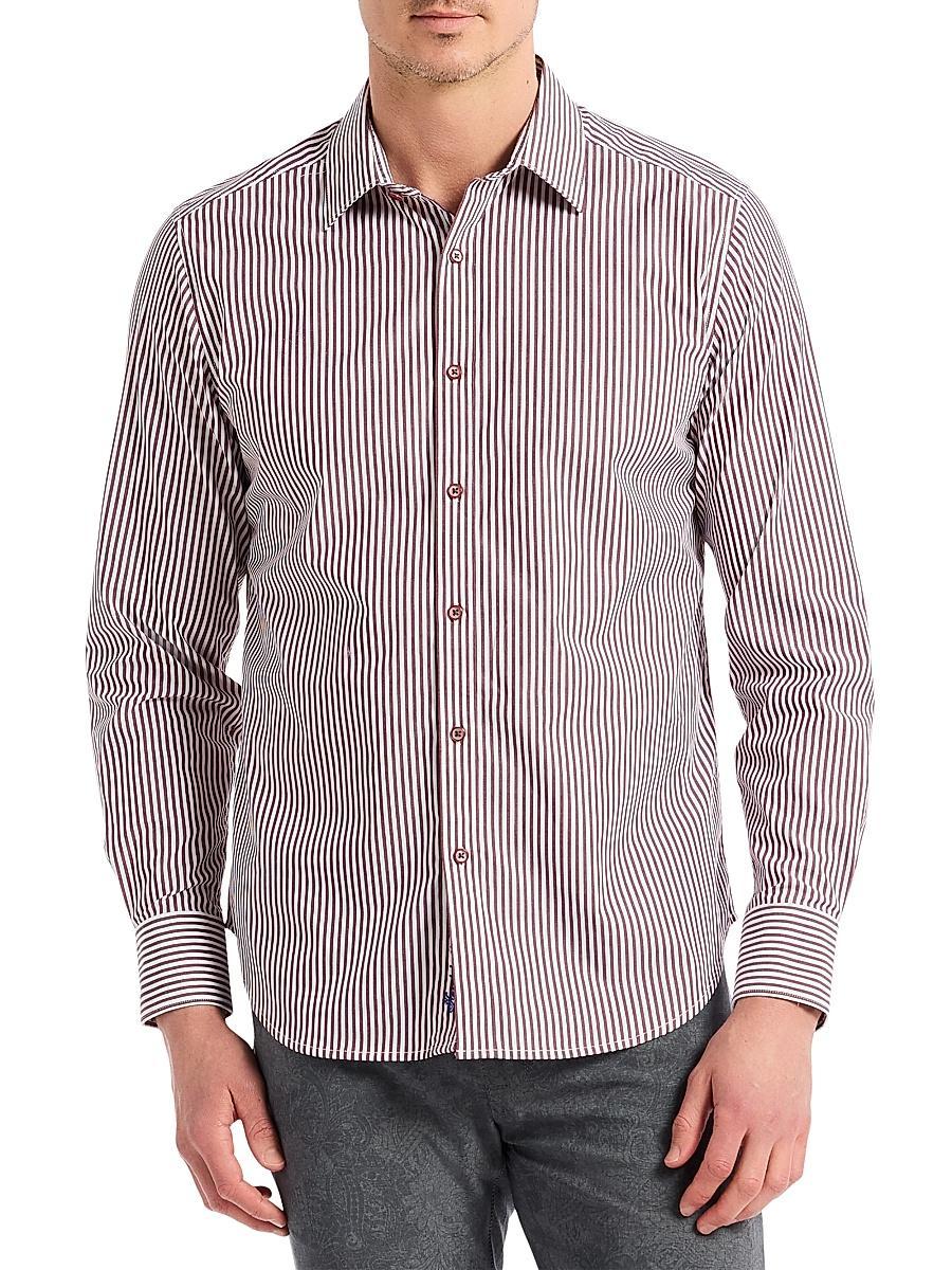 Mens Greenwich Striped Button-Front Shirt Product Image