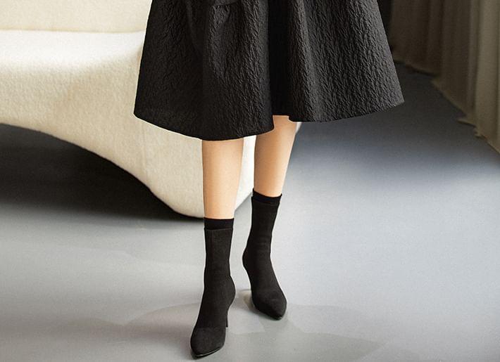 Long Sleeve Turtleneck A-Line Midi Dress Product Image