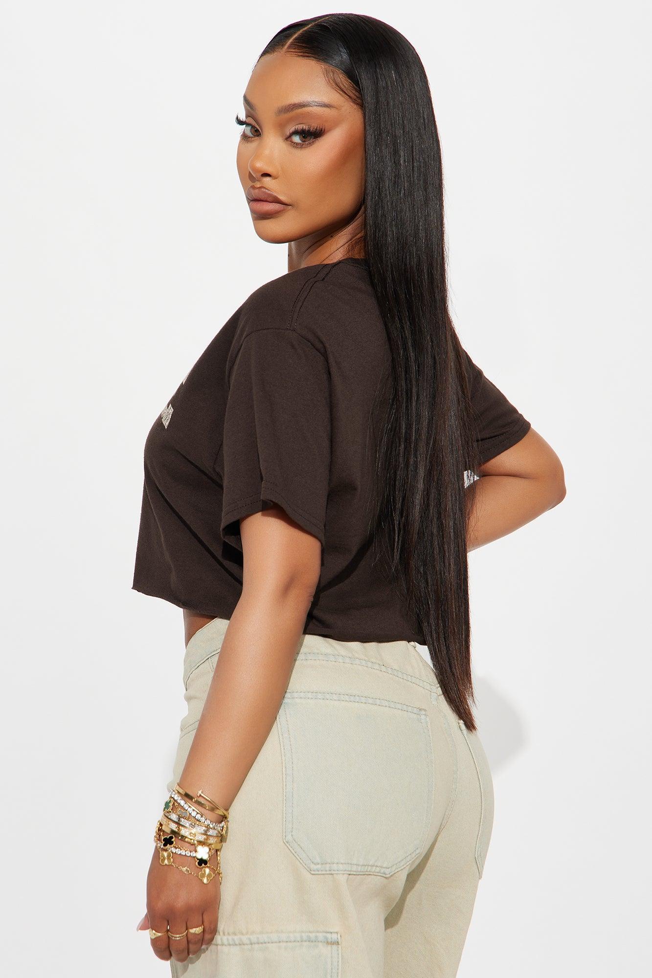 Coffee Cropped Tee - Brown Product Image