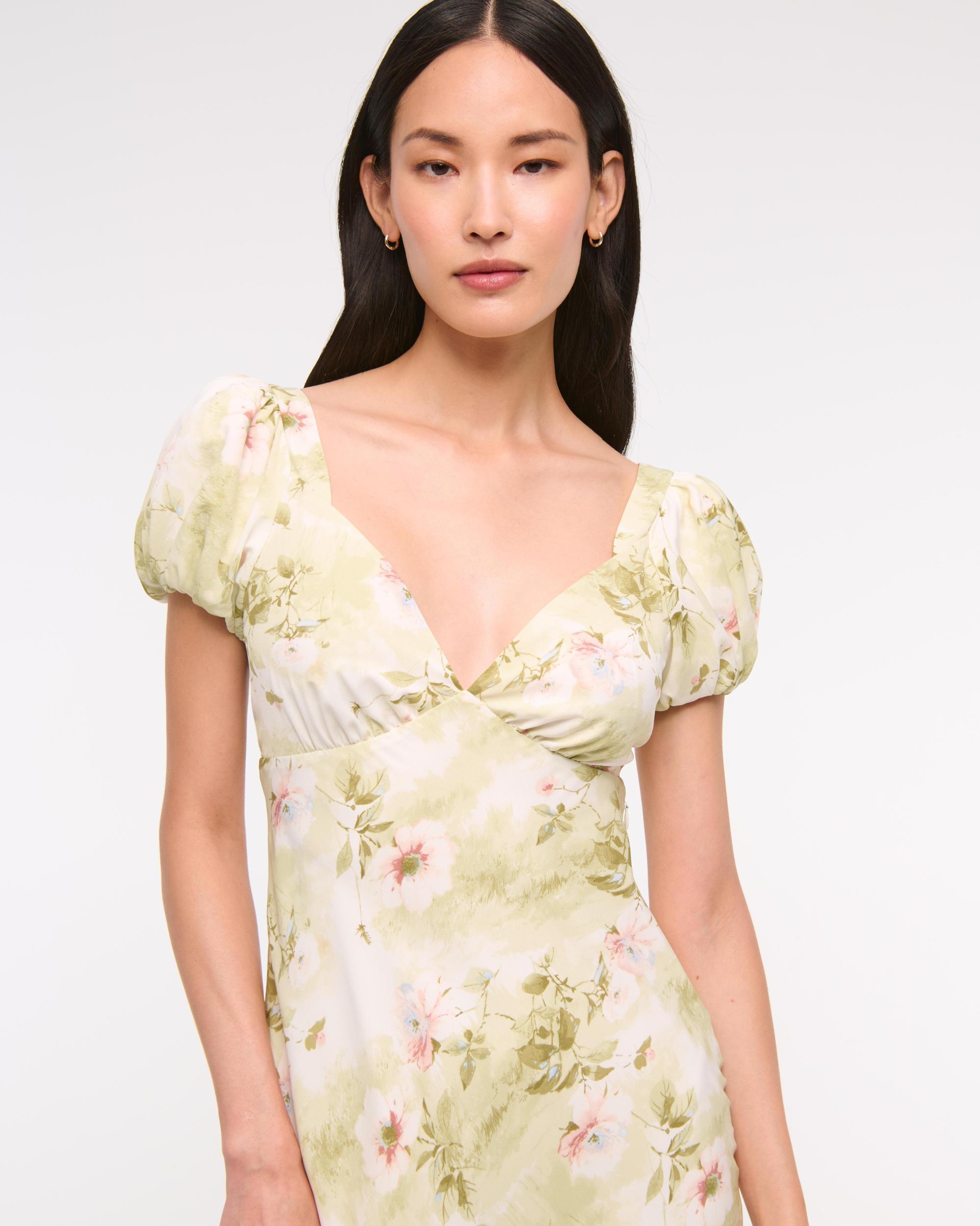 Puff Sleeve Midi Dress Product Image