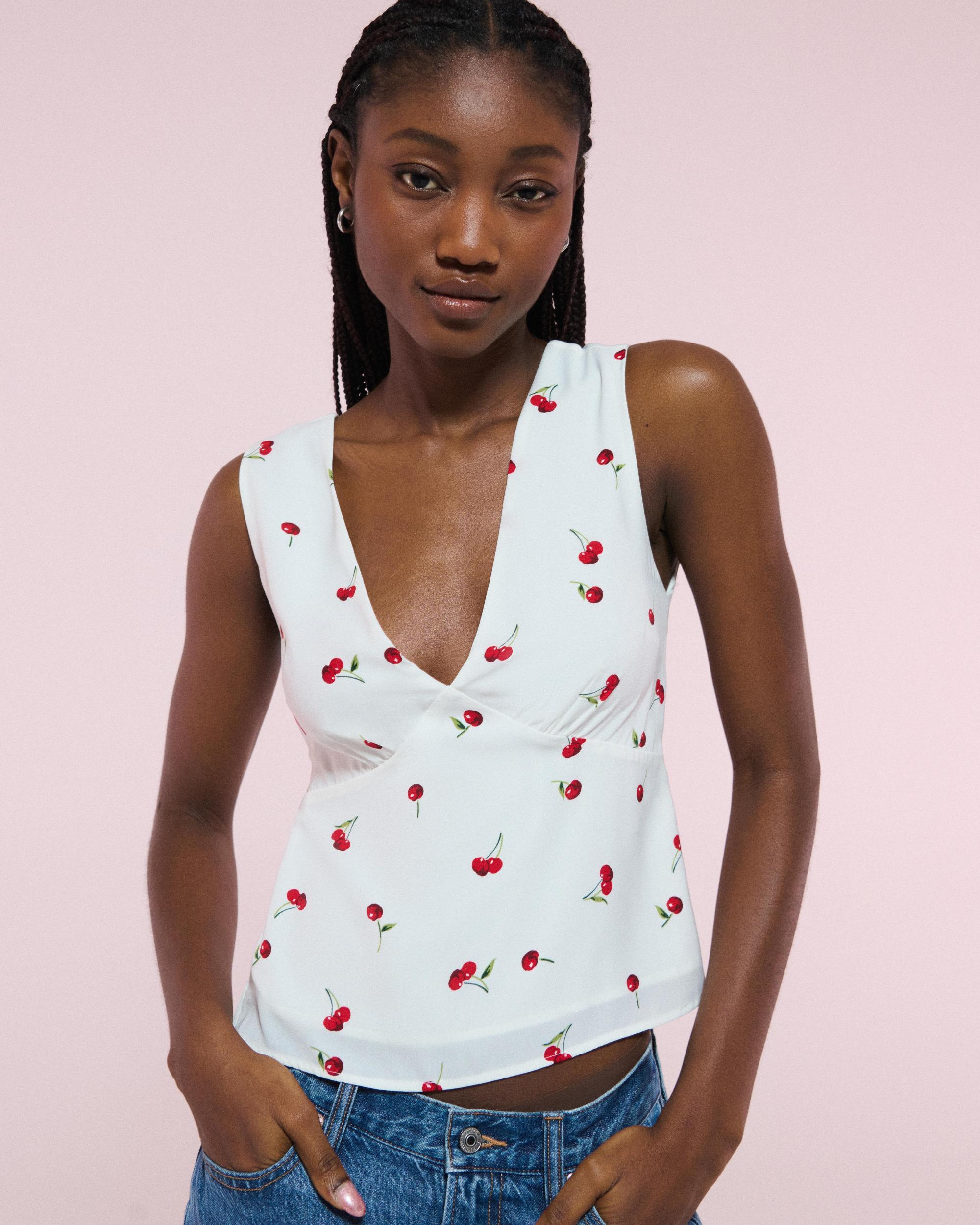 Tie-Back V-Neck Top Product Image