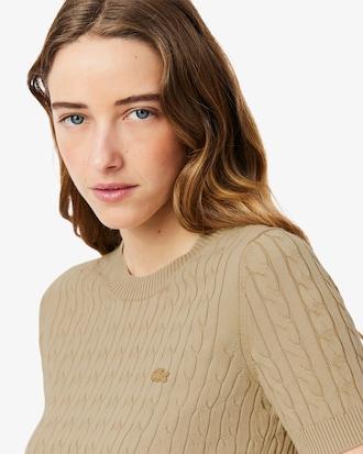 Washed Effect Cable Knit Sweater Product Image