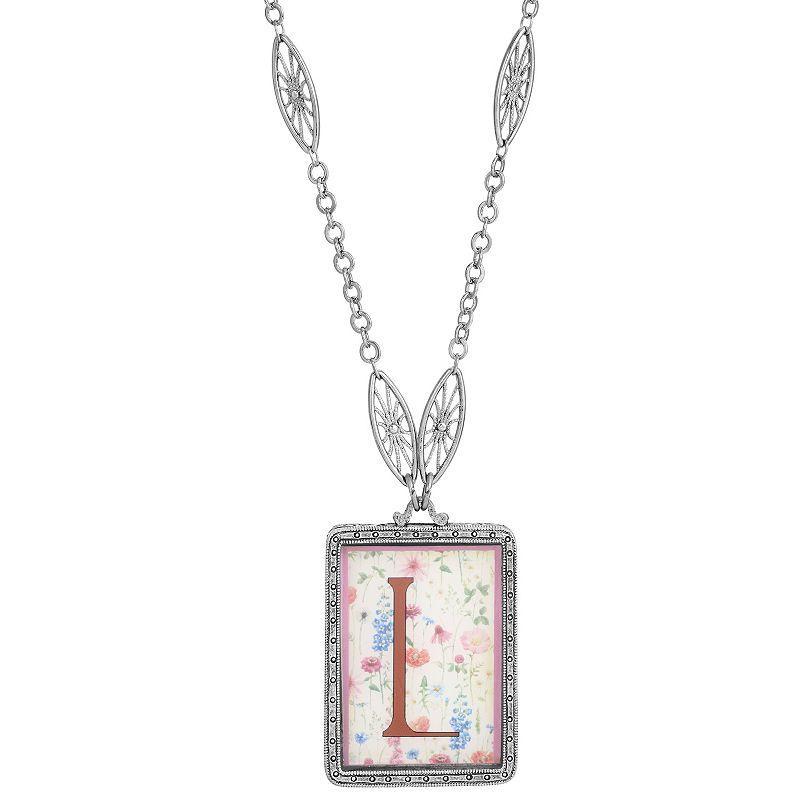 1928 Floral Motif Initial Pendant, Women's, G Product Image