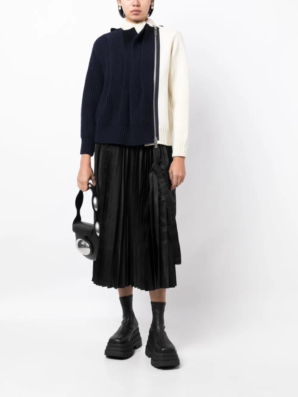 SACAI High-waist Pleated Midi Skirt In White Product Image
