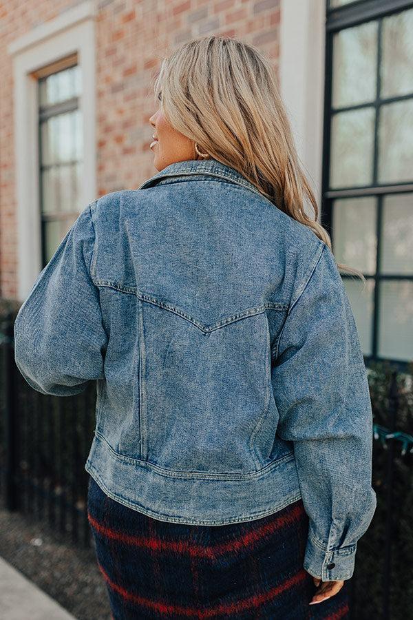 Fate Would Have It Denim Blazer Curves Product Image