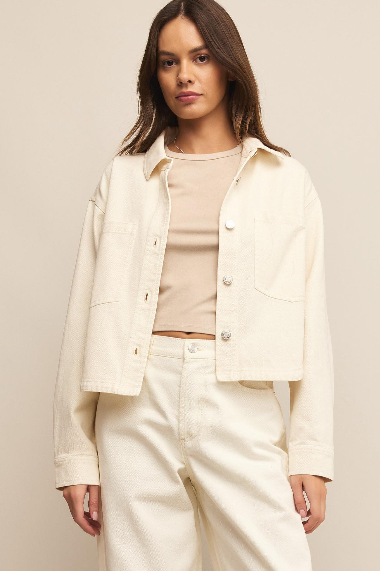 All Day Cropped Denim Jacket Product Image