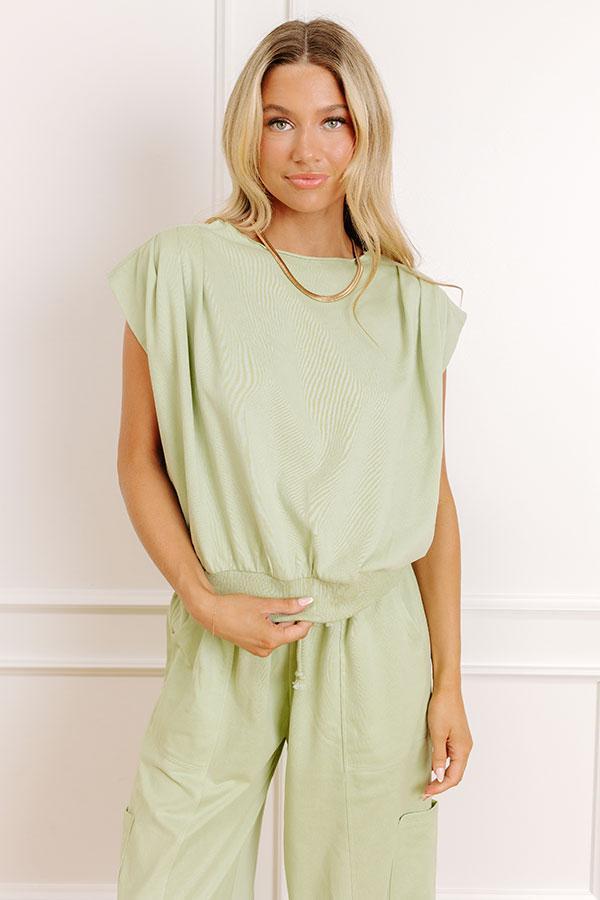 The Chill Edit Top in Sage Product Image