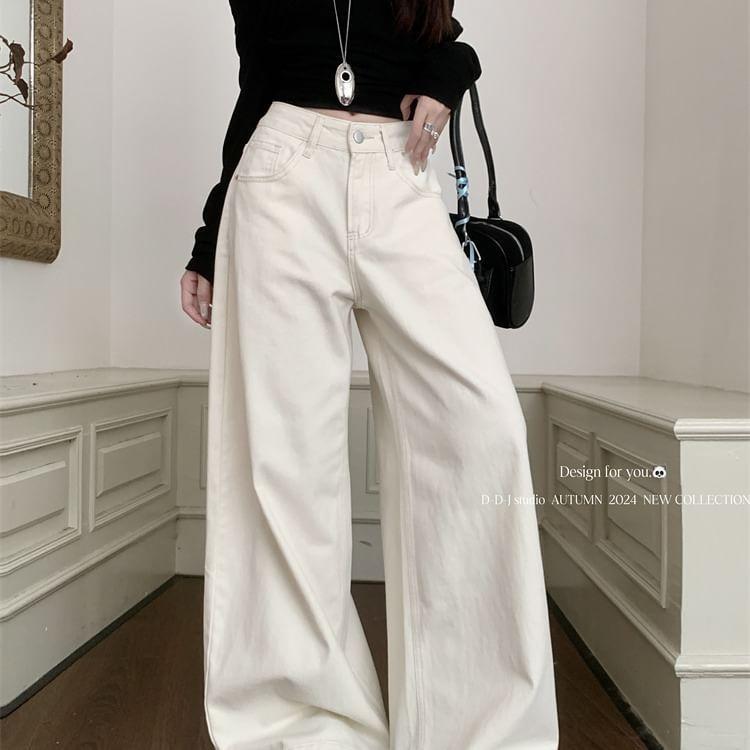 High Waist Wide Leg Jeans Product Image