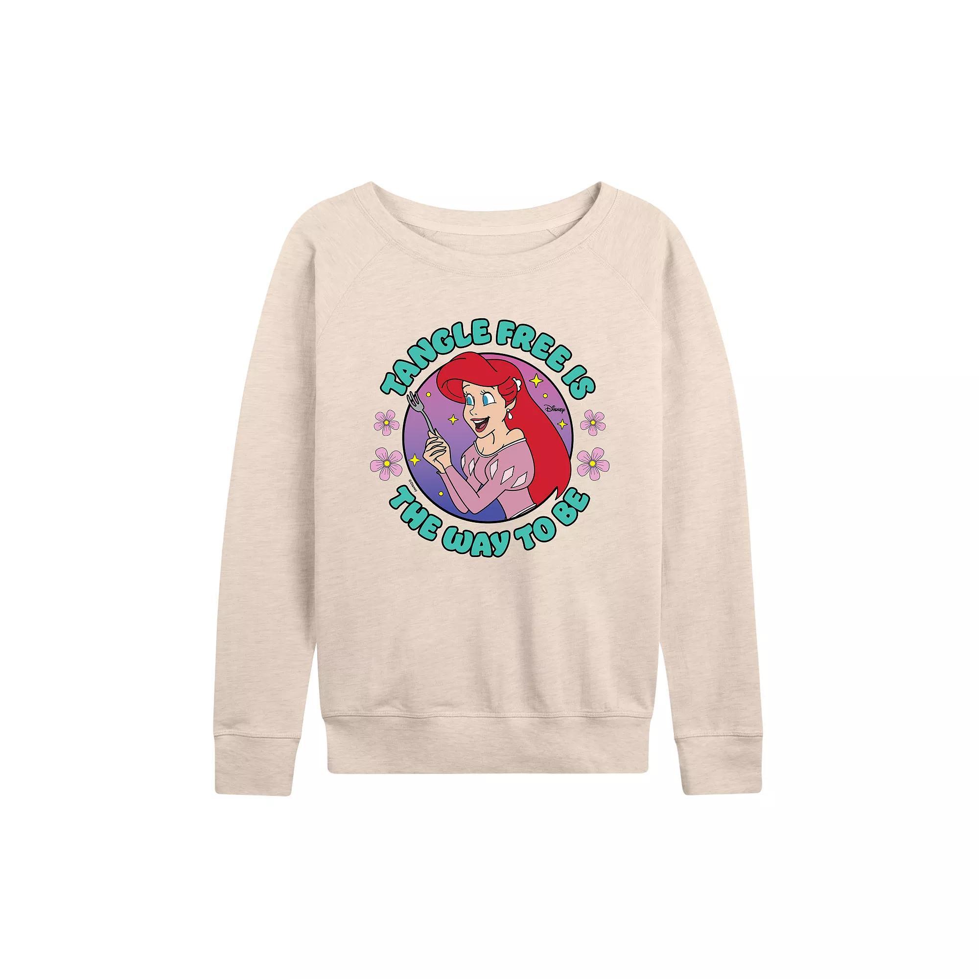 Disneys The Little Mermaid Ariel Womens Tangle Free French Terry Long Sleeve Tee, Girls Product Image