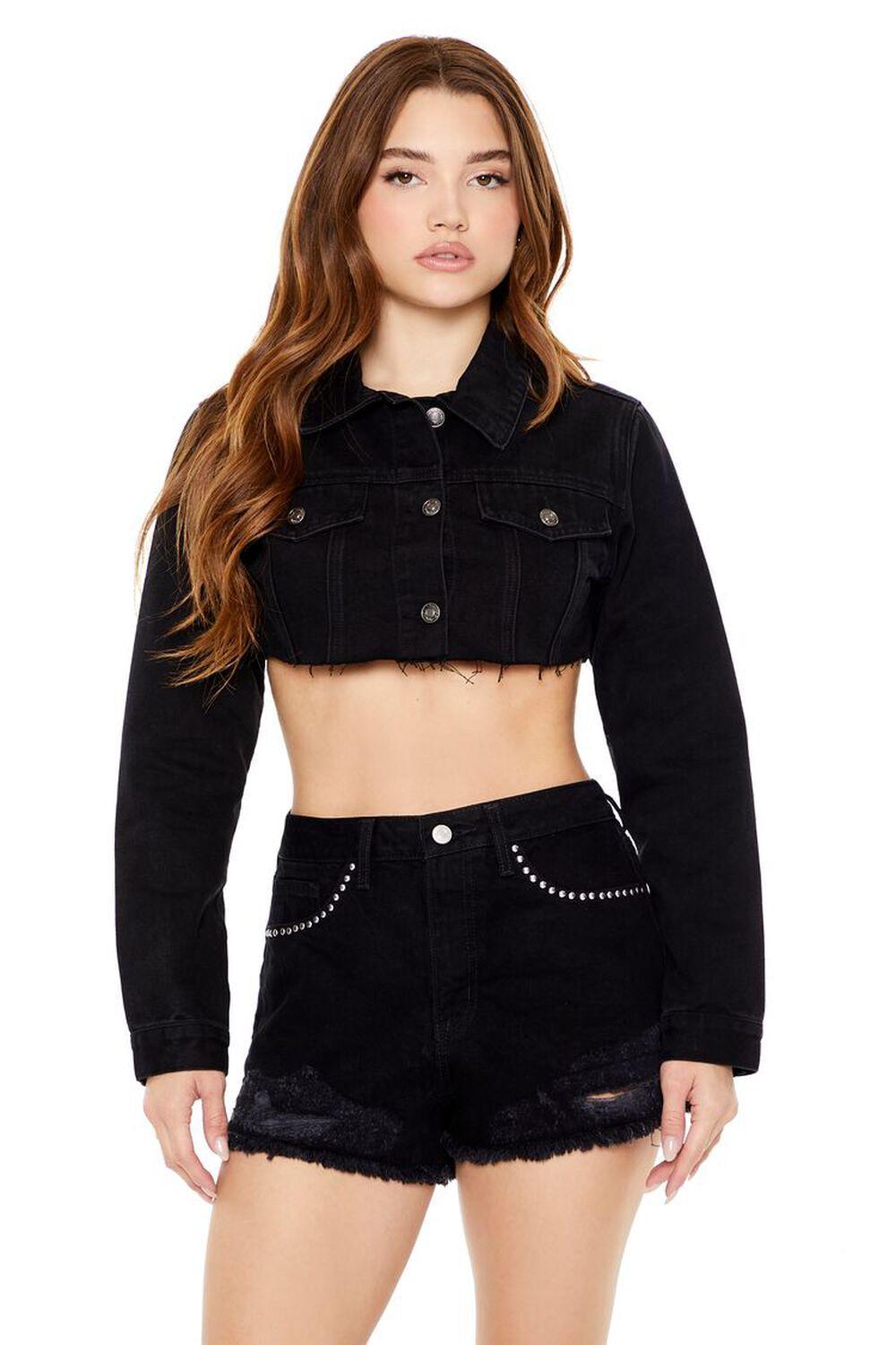 Cropped Denim Trucker Jacket | Forever 21 Product Image