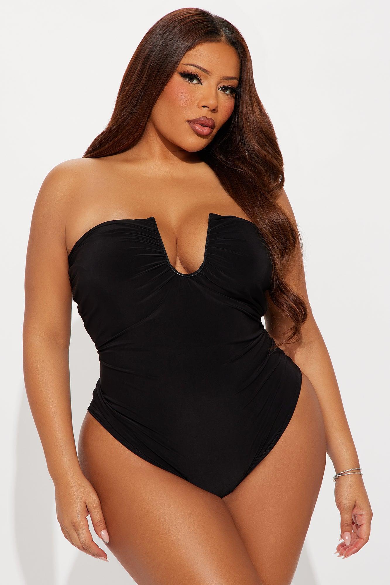 Vanity Ruched Strapless Bodysuit - Black Product Image