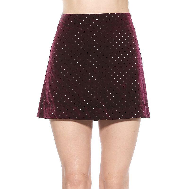 Women's Alexia Admor Finn Velvet Fitted Mini Skirt, Size: XS, Green Product Image